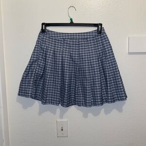 Plaid Skater Skirt - Blue
